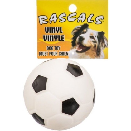 Coastal Pet Rascals Vinyl Soccer Ball for Dogs White - 1 count