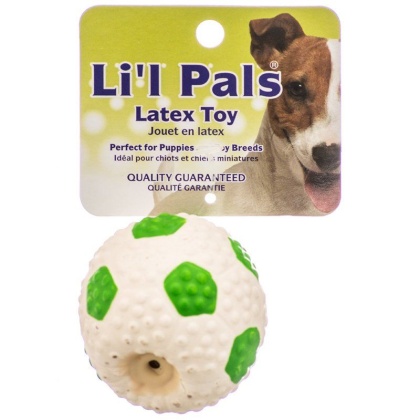 Lil Pals Latex Mini Soccer Ball for Dogs - Green & White - 2