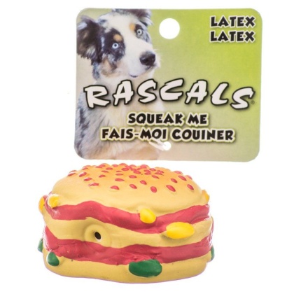 Rascals Latex Hamburger Dog Toy - 2.5\