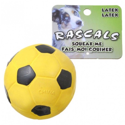 Rascals Latex Soccer Ball for Dogs - Yellow - 3