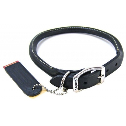 Circle T Pet Leather Round Collar - Black - 16