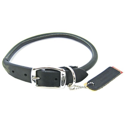 Circle T Pet Leather Round Collar - Black - 22