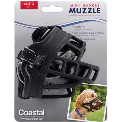 Coastal Pet Soft Basket Muzzle for Dogs Black - Size 3