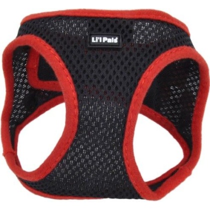 Li'L Pals Black Harness with Red Lining - X-Small (Neck:6-8