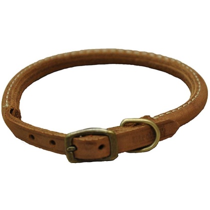 CircleT Rustic Leather Dog Collar Chocolate - 12