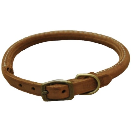 CircleT Rustic Leather Dog Collar Chocolate - 18