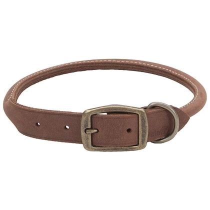 CircleT Rustic Leather Dog Collar Chocolate - 20