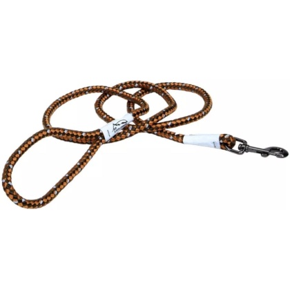 K9 Explorer Reflective Braided Rope Snap Leash - Campfire Orange - 6\' Lead