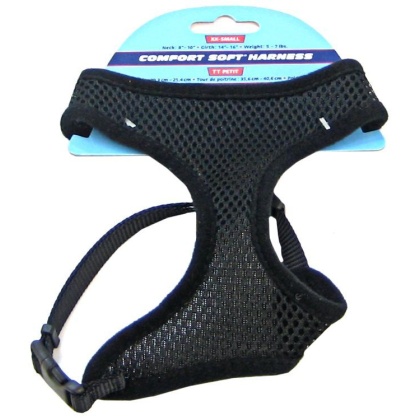 Coastal Pet Comfort Soft Adjustable Harness - Black - Small - 3/8