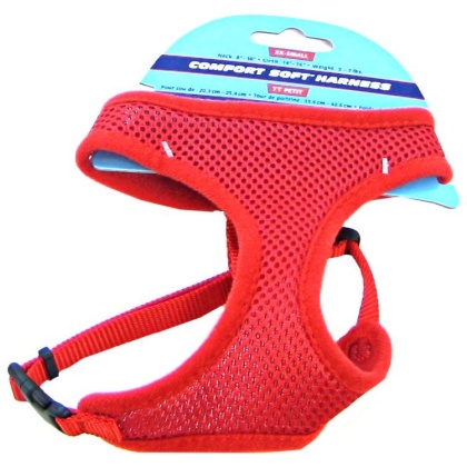 Coastal Pet Comfort Soft Adjustable Harness - Red - Small - 3/8