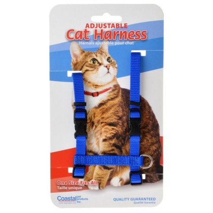 Tuff Collar Nylon Adjustable Cat Harness - Blue - Girth Size 10\