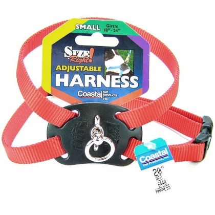 Coastal Pet Size Right Nylon Adjustable Harness - Red - Small - (Girth Size 18
