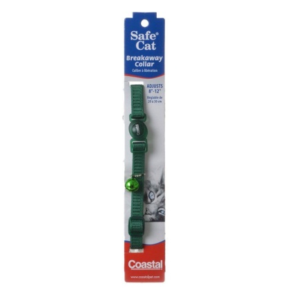 Coastal Pet Safe Cat Nylon Adjustable Breakaway Collar - Hunter Green - 8\