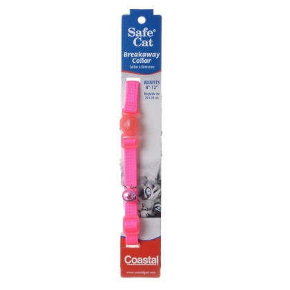 Coastal Pet Safe Cat Nylon Adjustable Breakaway Collar - Neon Pink - 8\