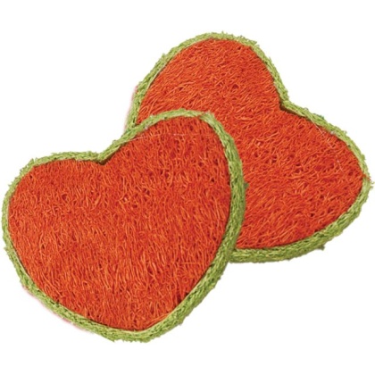 AE Cage Company Nibbles Hearts Loofah Chew Toys - 2 count
