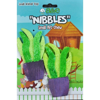 AE Cage Company Nibbles Potted Plants Loofah Chew Toy - 2 count