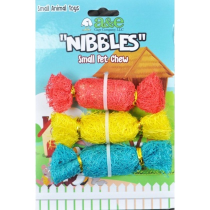 AE Cage Company Nibbles Candy Loofah Chew Toys - 3 count
