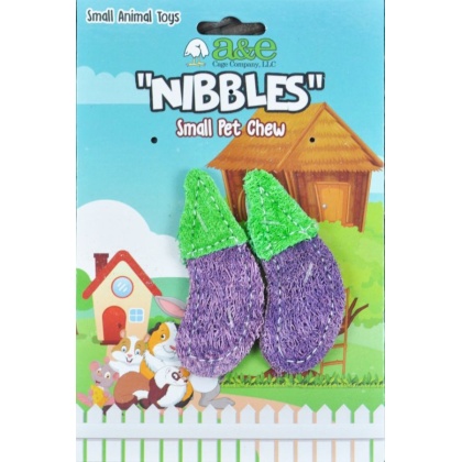 AE Cage Company Nibbles Eggplant Loofah Chew Toys - 2 count