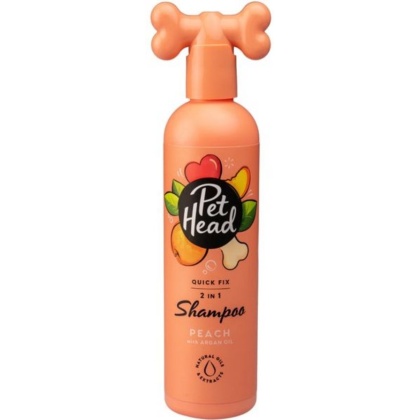 Pet Head Quick Fix 2 in 1 Shampoo for Dogs Peach with Argan Oil - 16 oz