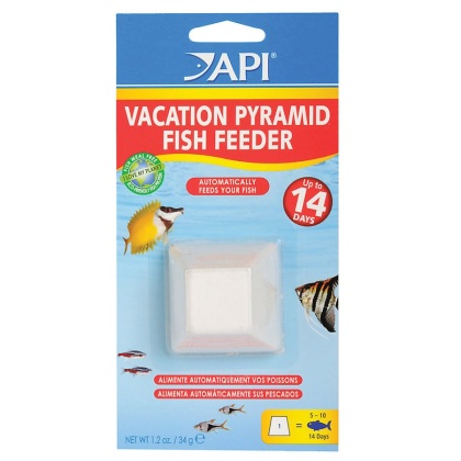 API 14 Day Vacation Pyramid Fish Feeder - Feeds up to 15-20 fish in a 10 gallon tank for 7 to 8 days