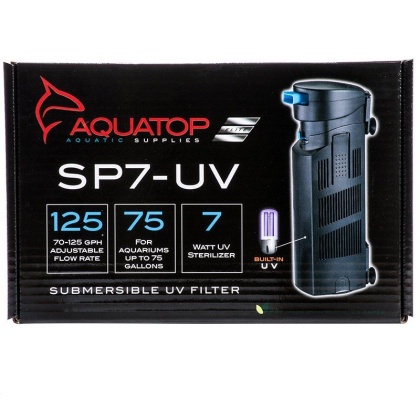 Aquatop Submersible UV Filter with Pump - 7 Watts - 126 GPH - Aquariums up to 75 Gallons - (10\