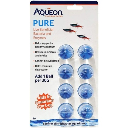 Aqueon Pure LIve Beneficial Bacteria and Enzymes for Aquariums - 8 count