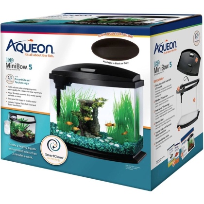 Aqueon LED MiniBow 5 SmartClean Aquarium Kit Black - 5 gallon