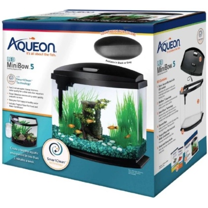 Aqueon LED MiniBow 5 SmartClean Aquarium Kit Gray - 5 gallon