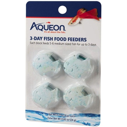 Aqueon 3-Day Fish Food Feeders - 4 Pack