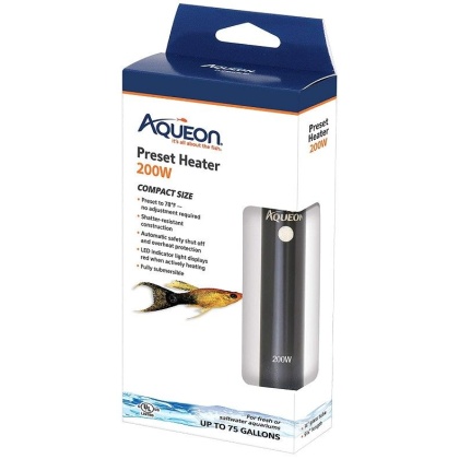 Aqueon Preset Aquarium Heater - 200 Watt (Aquariums up to 75 Gallons)