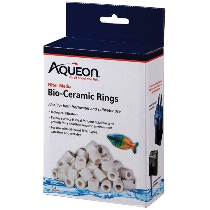 Aqueon QuietFlow Bio Cermaic Rings Filter Media - 1 lb