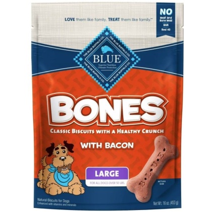 Blue Buffalo Classic Bone Biscuits with Bacon Large - 16 oz