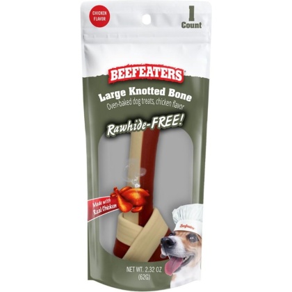 Beefeaters Rawhide Free Large Knotted Bone Chicken - 1 count