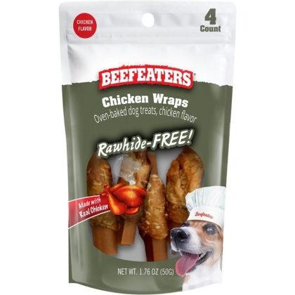Beefeaters Rawhide Free Oven Baked Chicken Wraps - 4 count