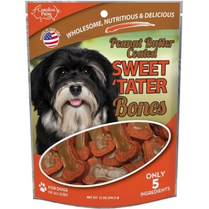 Carolina Prime Peanut Butter & Sweet Tater Bones - 12 oz