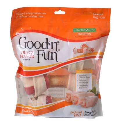 Healthy Hide Good \'n\' Fun Triple-Flavor Bones - Beef, Pork & Chicken - Medium - 3 Pack - (6\