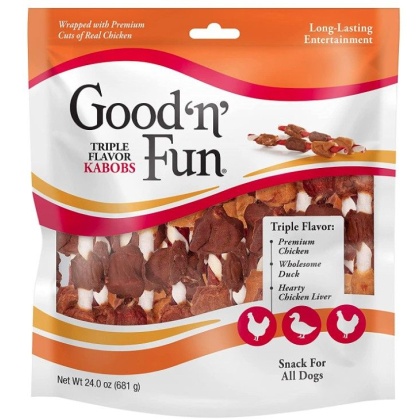 Healthy Hide Good\'n\' Fun Triple-Flavor Kabobs Chicken, Duck and Chicken Liver - 36 count