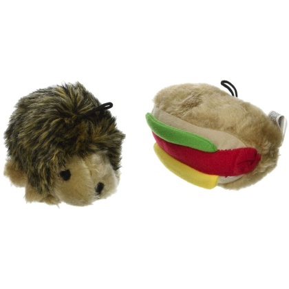 Petmate Booda Zoobilee Hedgehog and Hotdog Plush Dog Toy - 1 count