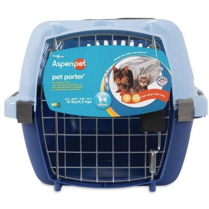 Aspen Pet Fashion Pet Porter Kennel Breeze Blue and Black - Up to 10 lbs