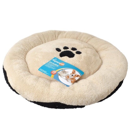 Aspen Pet Round Pet Bed with Paw Applique - 22