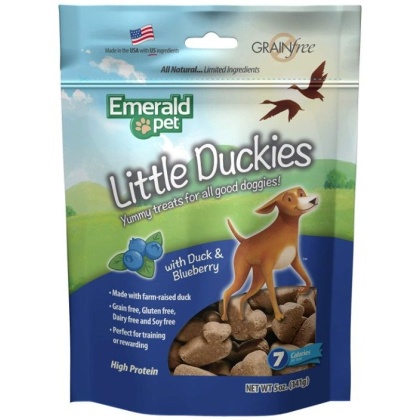 Emerald Pet Little Duckies Dog Treats with Duck and Blueberry - 5 oz