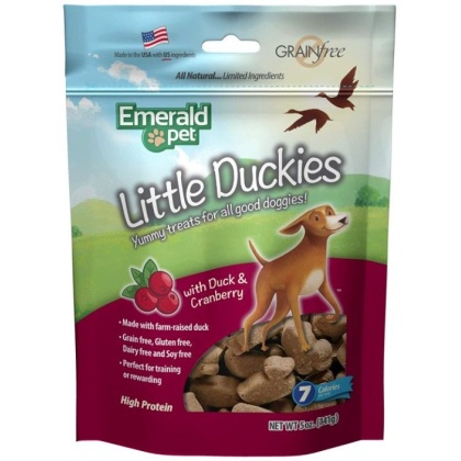 Emerald Pet Little Duckies Dog Treats with Duck and Cranberry - 5 oz