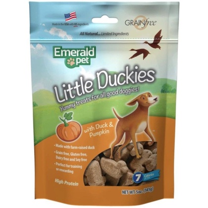 Emerald Pet Little Duckies Dog Treats with Duck and Pumpkin - 5 oz
