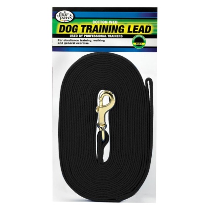 Four Paws Cotton Web Dog Training Lead - Black - 15\