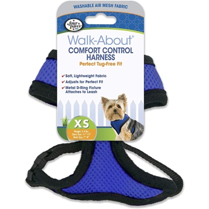 Four Paws Comfort Control Harness - Blue - X-Small - For Dogs 3-4 lbs (11\
