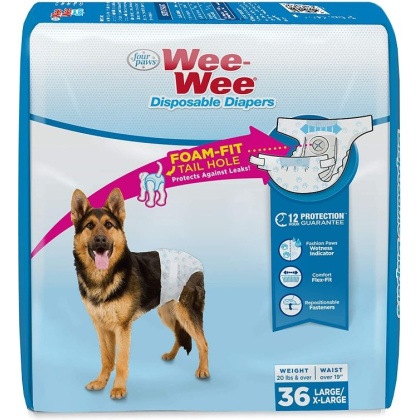 Four Paws Wee Wee Disposable Diapers Large - 36 count