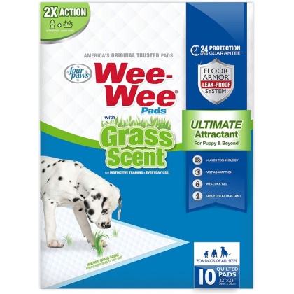 Four Paws Wee Wee Grass Scented Puppy Pads - 10 count