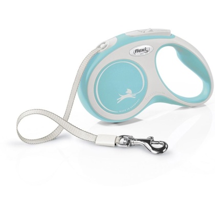 Flexi New Comfort Retractable Tape Leash - Blue - Small - 16\' Tape (Pets up to 33 lbs)