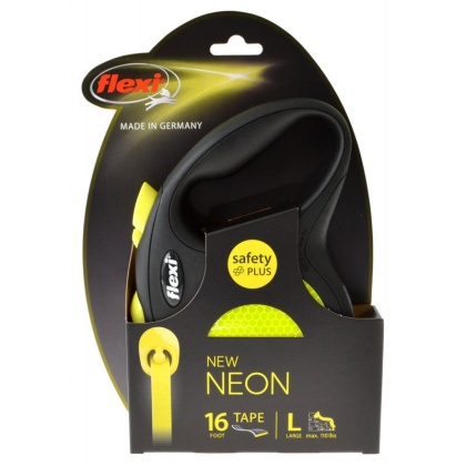 Flexi New Neon Retractable Tape Leash - Large - 16\' Tape (Pets up to 110 lbs)