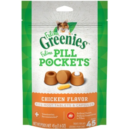 Greenies Pill Pockets Chicken Flavor Cat Treats - 1.6 oz